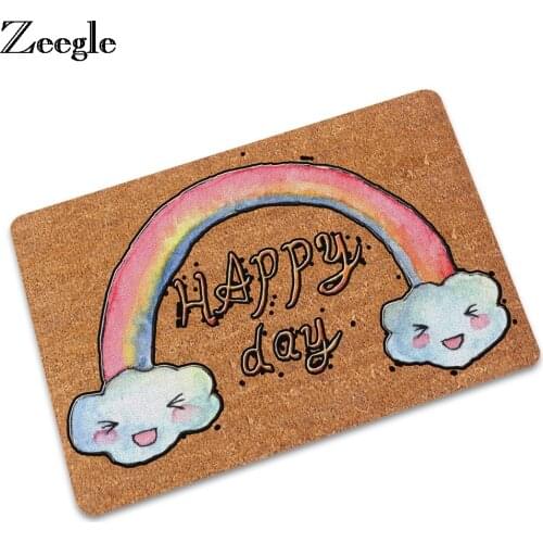 Zeegle Non-slip Door Mat Welcome Entrance Mats Rubber Hallway Rugs Absorbent Bathroom Mats Kitchen Rugs Bedroom Floor Carpets