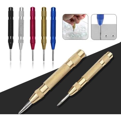 New Arrival 5-inch Automatic Center Pin Spring Loaded Mark Center Punch Tool Wood indentation Mark Woodworking Tool Bit