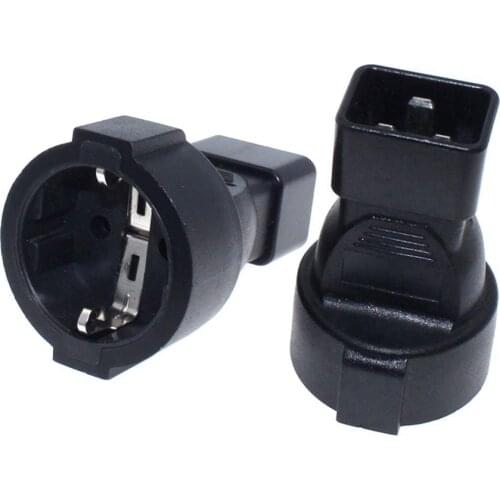 IEC320 C20 Plug Male to EU Schuko CEE7/7 Female Power Connector Adapter16 Amp 250 Volt Europe Convertor Plug