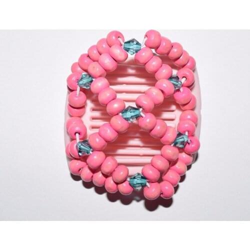 Pink wooden beads small size magic comb 20 pcs/lot Easy to Use small size free shipping