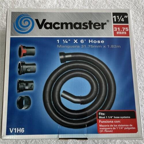 1 set Vacmaster secure Hose 1 1/4"×6' adapter & ring fits most 1 1/4”hose systems wet/dry Vacuum cleaner Accessories Hose V1H6
