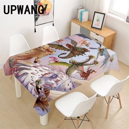 Cartoon Dragon Tablecloth 3D Printed Table Cover Rectangular Tablecloth Wedding Birthday Party Kitchen Home Decor