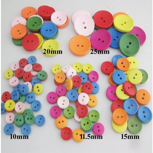 WBNVVE Fashion Buttons For Craft Design Sizes 120pcs Mixed Colorful Wood Button Sewing Supplies