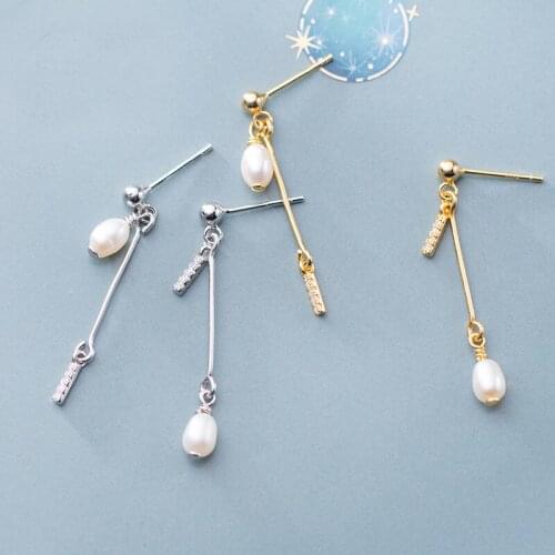 MloveAcc Fashion Earrings 2019 Femme Earrings 925 Sterling Silver with Pearl for Women Drop Earrings for Women Jewelry