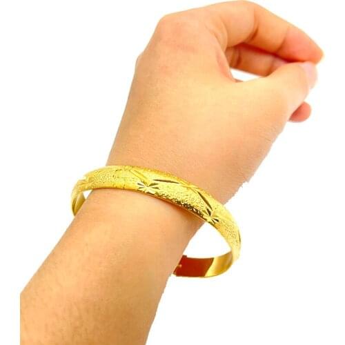1pc/lot New Dubai Gold Color Ethiopian Bangles For Women Indian Bangles & Bracelets African Girl Bridal Wedding Gift