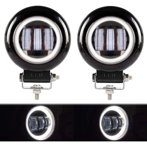 2Pcs 6D Lens Round LED Work Light Headlight for Car ATV SUV UTV Trucks Offroad Motorcycle Driving Lights