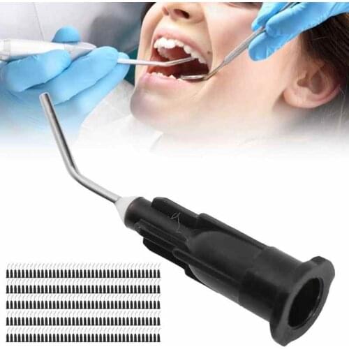 200Pcs 20G Bent Needle Tips Flowing Teeth Cleaning Delivery Syringe Individual Care Supplies Composite Resin Syringe Tips Tool