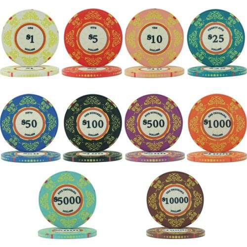 2021New Design39mm Flower Ept Ceramic Poker Chips with Value Factory