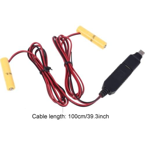 2in1 USB or Type C to Dual LR03 AAA Battery Eliminator Power Supply Cable Can Replace 1-4pcs AAA Battery For Toy LED Light E56B