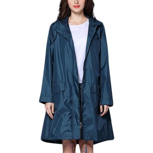 37Women Raincoat Casual Hoodies Rain Jackets Outdoor Waterproof Windproof Coat Outwear Camping Hooded Rainwear Rain Coats Suit