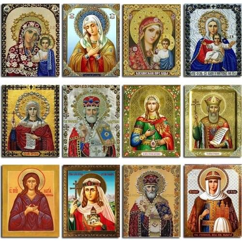 5D Diamond Painting Virgin Mary Pictures By Rhinestones Mosaic Religion Icon Full Square Kit Diamond Embroidery Diamond H844