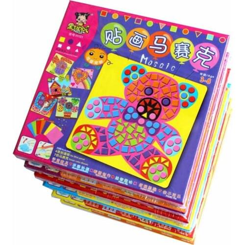 6 Designs per Set Kids EVA Mosaic Stickers Kids Art Crafts DIY Animal Transport 3D Educational Puzzle Toys for Children