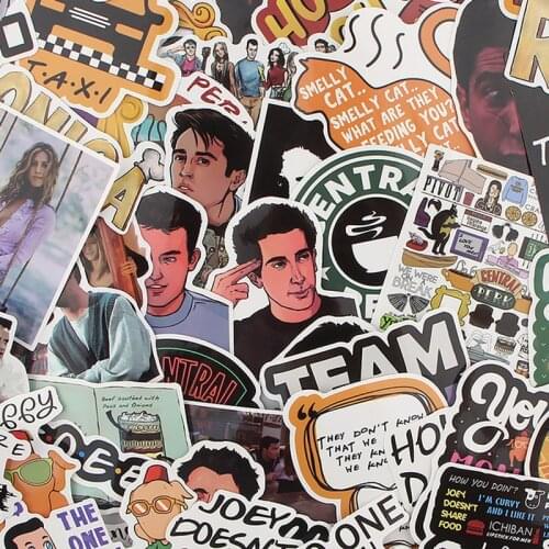 Homegaga 66pcs Friends Comedy Stickers for Laptop Skateboard Decorative Home Decoration Mobile Phone Stickers Cool Decals D2387