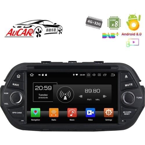 Android 8.0 Car DVD Player for Fiat Tipo Egea 2016 2017 Car GPS Multimedia System HD Bluetooth Radio WIFI FM RDS 4G AUX 1 Din