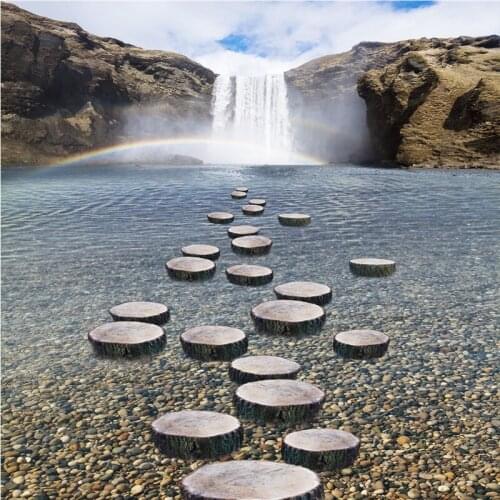 Beibehang Large custom flooring Great Falls Pebble Creek 3D flooring 3D painting