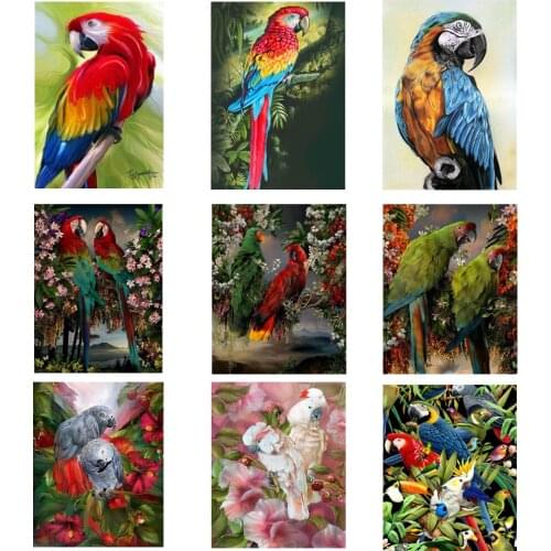 DPF 5D parrot Round/Square Diamond Painting Cross Stitch Crafts Diamond Embroidery Mosaic Needlework Kits Home Decor