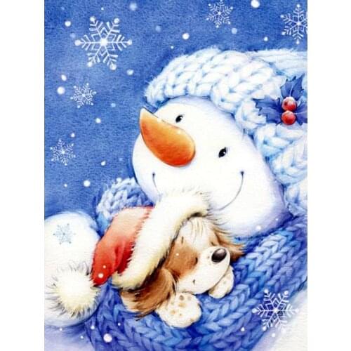 GATYZTORY Diy Painting By Numbers Kits For Kids Unique Gift Cute Christmas Hat Snowman Scenery Oil Paints Wall Craft Decors