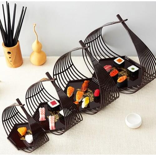 Hexagonal Tray Sushi Tempura Plate Food Baskets Japanese Decorate Restaurant Dessert Snack Specialty Dinner Plate Tableware 1pcs