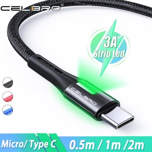 0.5m 1m 2m 3A Usb Type C Cable 3.1 Fast Charging Cable for Samsung Galaxy A8 A9 2018 M31s S20 Plus Microusb Cabo 2 Meter