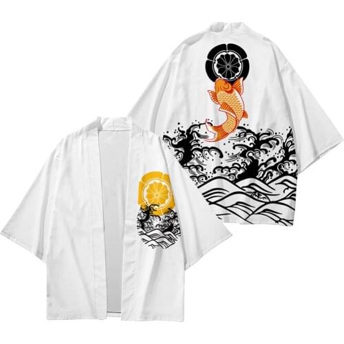 Black Kimono Cardigan For Men Japanese Obi Male Yukata Mens Haori Japanese Lion Printed Coat Top Traditional Japan Clothing