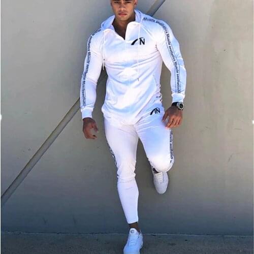 New Men Sportswear Hoodies Pants Autumn Suit Clothes Casual Fashion suit Men Gyms fitness Sweatshirts Male Joggers Streetwear