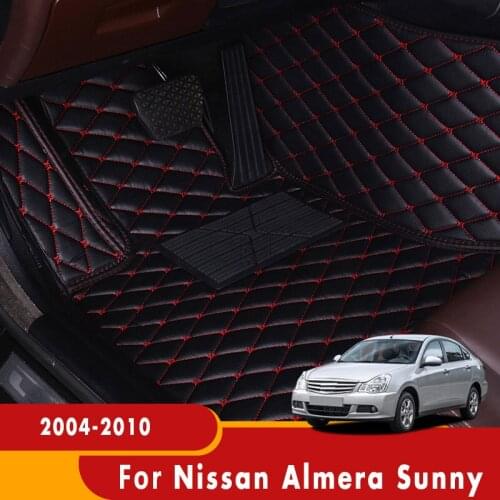 Car Floor Mats For Nissan Almera Sunny 2010 2009 2008 2007 2006 2005 2004 Customized Auto Carpets Rugs interior Accessories