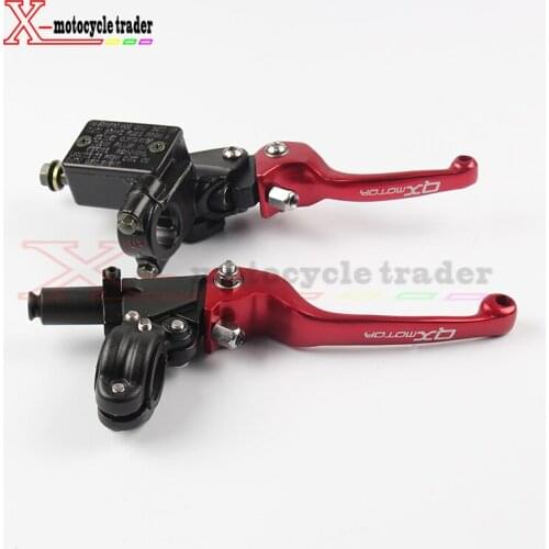 Red QX Logo CNC Folding Brake Lever ASV Clutch Lever With Front Pump Fit CRF KLX YZF RMZ Motorcycle Dirt Bike