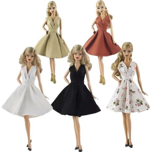 Fashion Sleeveless 11.5" Doll Clothes for Barbie Dress Outfits V Neck Party Gown Vestido 1/6 BJD Accessories Kids & Baby DIY Toy