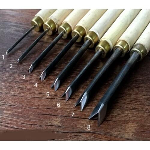 NEW 1.5-8mm V Type Woodworking Chisels Trimming triangle knife Hand Wood Carving Knives