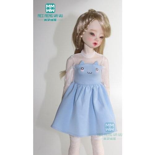 Clothes for doll fit 43-45cm 1/4 BJD MSD Spherical joint doll fashion sling plaid skirt Pink, blue, black