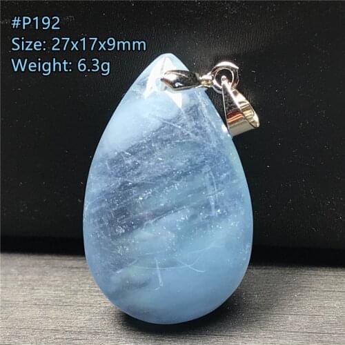 Necklace Pendant Natural Blue Aquamarine Jewelry For Women Man Water Drop Stone Crystal 23x17x11mm Beads Silver Gemstone AAAAA