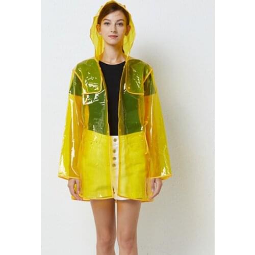 Fashion lovers transparent wrapped raincoat fashion poncho long short drifting outdoor performance Japan Korea