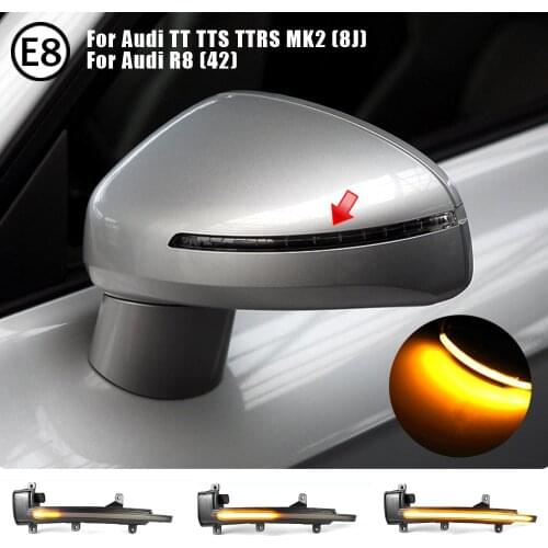 Dynamic Blinker For Audi TT Mk2 8J TTS R8 2007-2014 LED Turn Signal Side Mirror Lights arrow 2008 2010 2011 2012 2013 TTRS