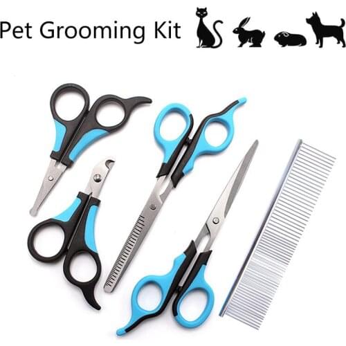 New Sharp Pet Professional Hairdressing Thinning Scissors Animal Trimmer Cutting Hair Comb Curved Shear Barber Grooming for Dogs