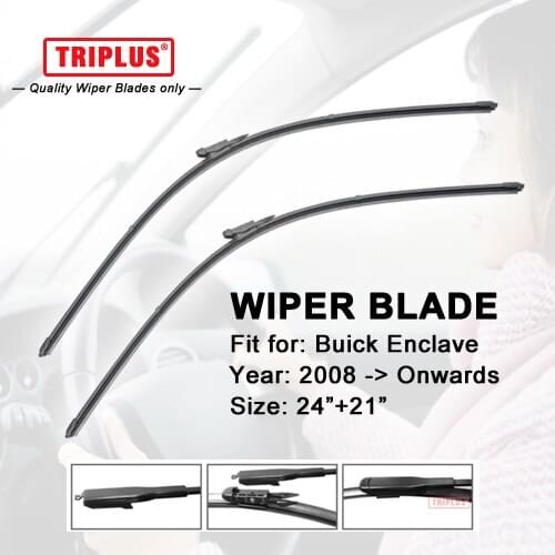 Wiper Blade for Buick Enclave (2008-Onwards) 1set 24"+21",Flat Aero Beam Windscreen Wiper Frameless Soft Boneless Wiper Blades