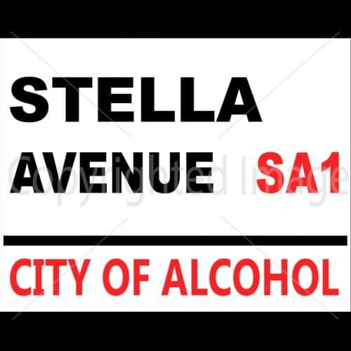 STELLA AVENUE CTY OF ALCOHOL METAL TIN SIGN POSTER WALL PLAQUE