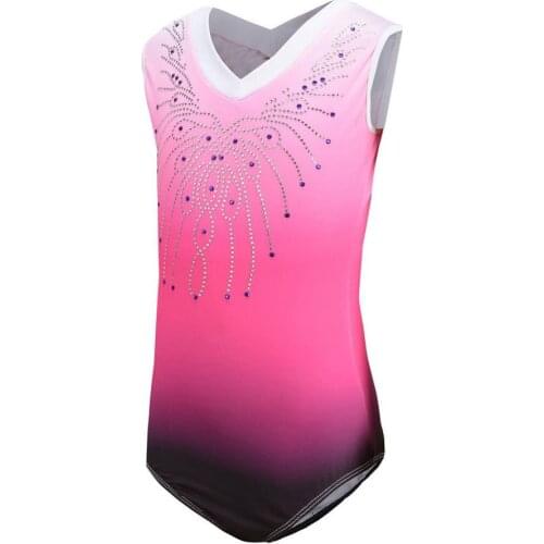 Dancing Ballet Sleeveless Shoulder Diamond Bright Spotted Body Suit Gradient Deep Space Color Ballet Dance Practice Clothes