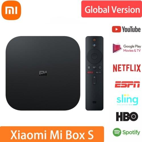Xiaomi Mi TV Box S Global Version Android TV 9.0 2GB 8GB 4K Ultra HD Smart TV Box 2.4G 5G WiFi BT4.2 Youtube Google Media Player