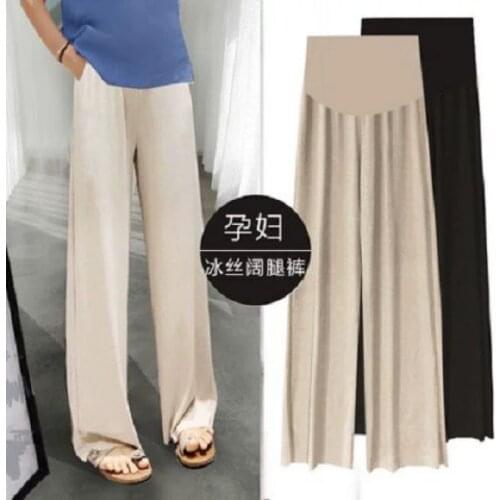 2021 Maternity Trousers Spring Summer Clothes Pregnant Women Wide-leg Trousers Thin Loose Pleated Maternity Casual Trousers