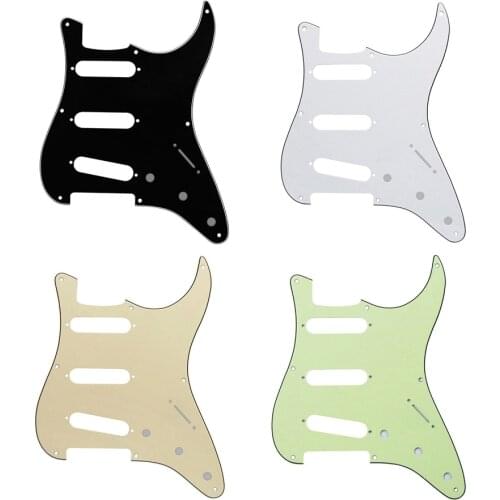 USA Vintage 8 Holes ST SSS Black 3 Ply Strat Guitar Pickguard with screws ST Scrach Plate Various Colors Fits for Fender Strat