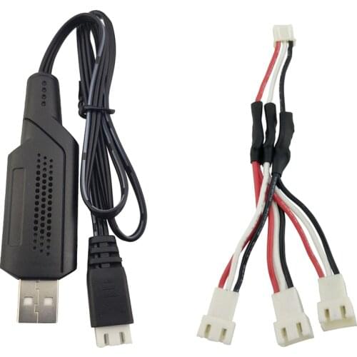 1 Packs Quadcopter Battery USB Charger + 3 in 1 Cable Kit for E511 E511S