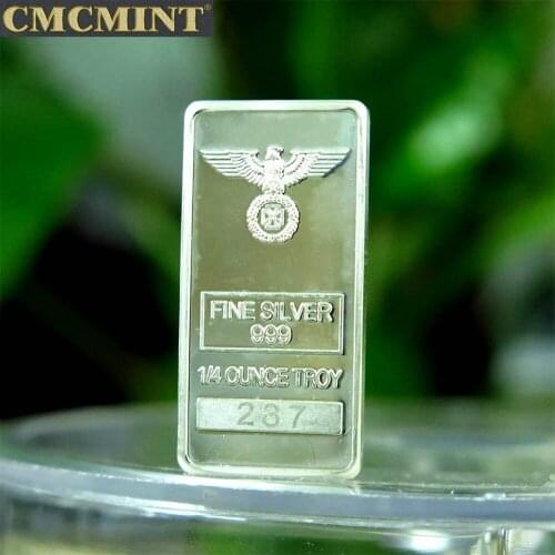 1/4 Oz .999 Fine Silver Eagle Iron Cross Bar C57