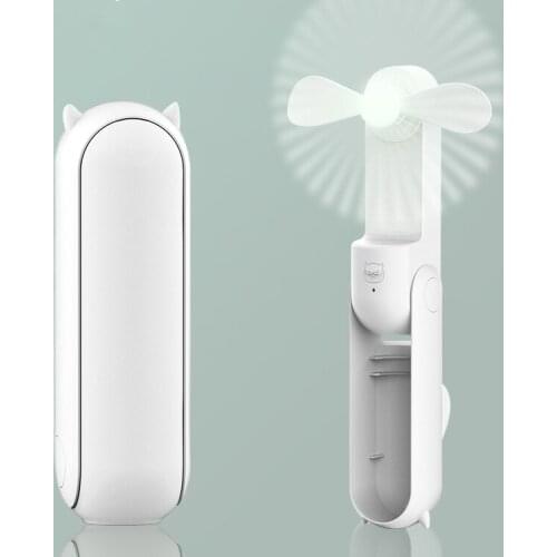 1pc Mini Fan Portable Fan Silent Foldable Usb Rechargeable Fan with Power Bank for Home Travel