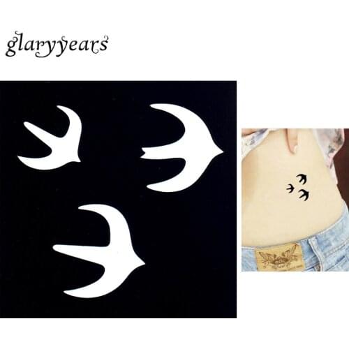 1 Piece Women Makeup Body Henna Tattoo Stencil Art Painting Swallow Birds Design Waterproof Henna Tattoo Stencil Paste Paper G77