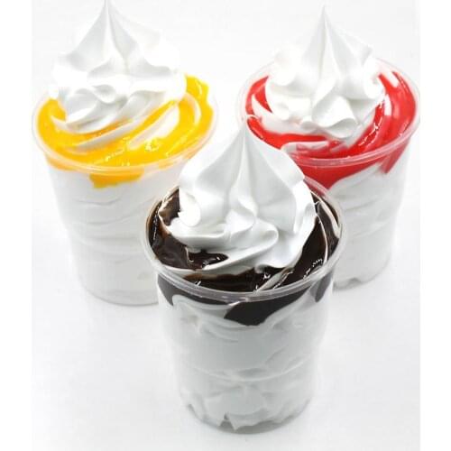 3PCS Simulation sundae ice cream cone model cold drink shop window decoration