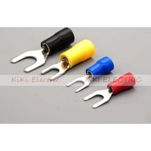 500pcs/lot SV3.5-4 Black Pre-Insulated Spade Terminal TU-JUK Type cold-press terminal for 14AWG-12AWG cable ,Copper Connectors