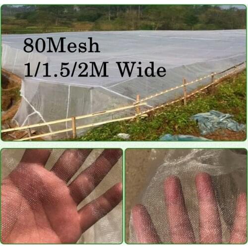 80Mesh Insect Control Net 1/1.5M Wide Vegetables Plant Covers Net Garden Insect Netting Anti-bird Nets Various Size