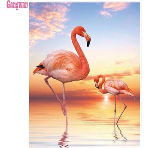 DIY photo custom diamond mosaic Flamingo diamond rhinestone embroidery painting full drill square round stone cross stitch decor