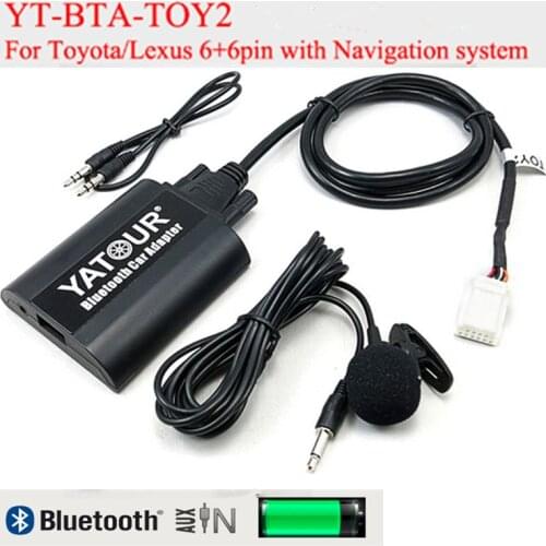 Yatour car audio Bluetooth AUX mp3 interfaces for Lexus Toyota Scion 6+6pin Camry Corolla Highlander RAV4 Vitz Avensis