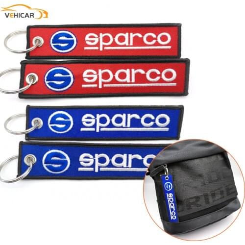 VEHICAR Auto Keychain Keyring Carabiner Buckle Sparco Style LOGO Mbroidered Cloth buckle Car Motorcycle Styling Accessories